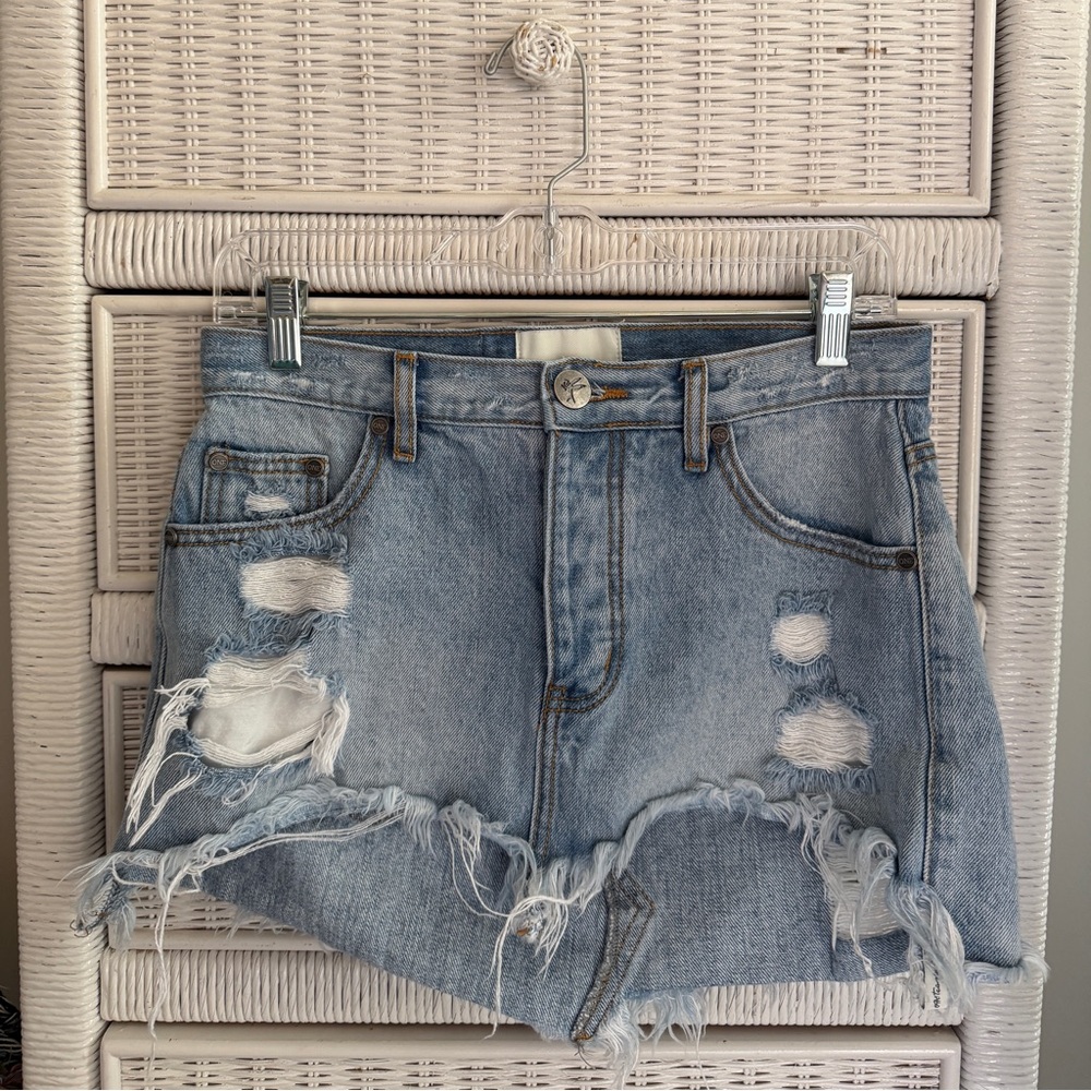 One teaspoon denim mini skirt